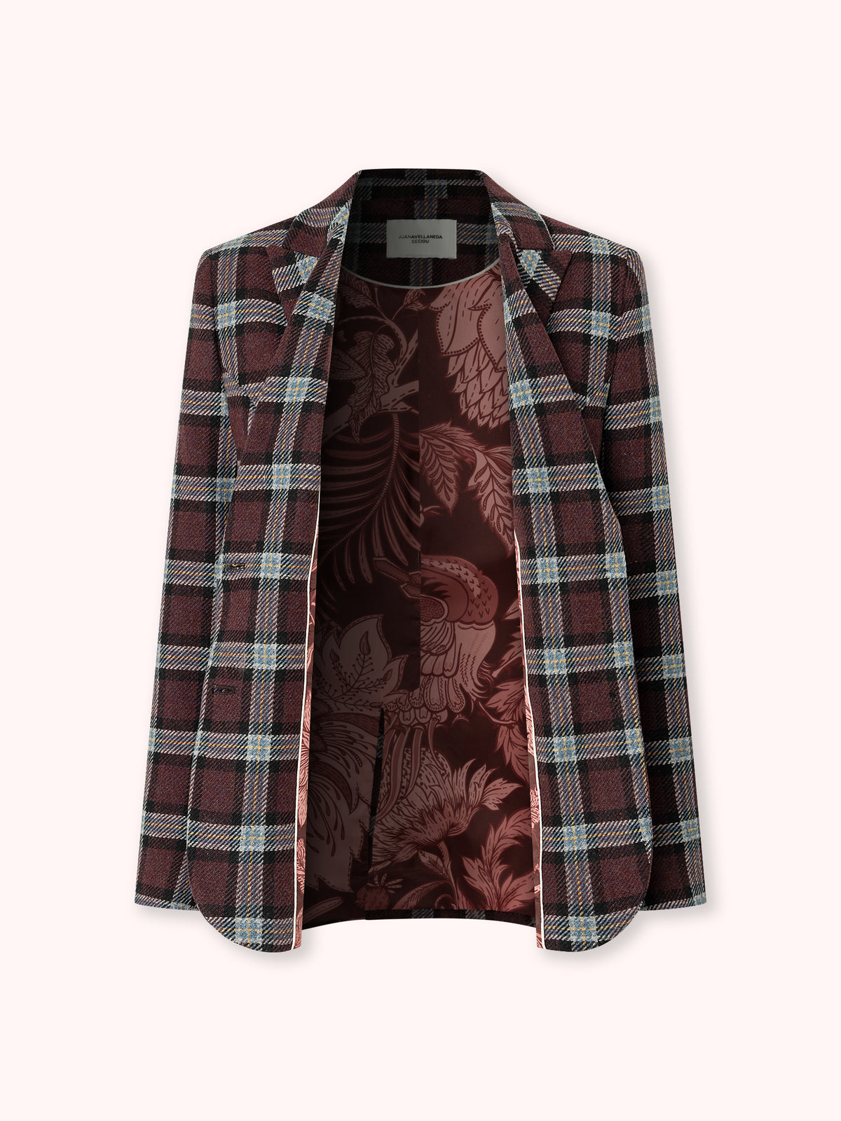 BLAZER DE CUADROS BURDEOS