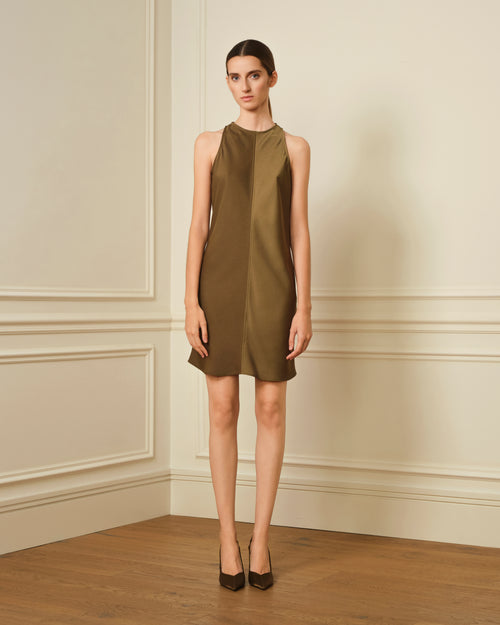 VESTIDO CORTO LENCERO VERDE