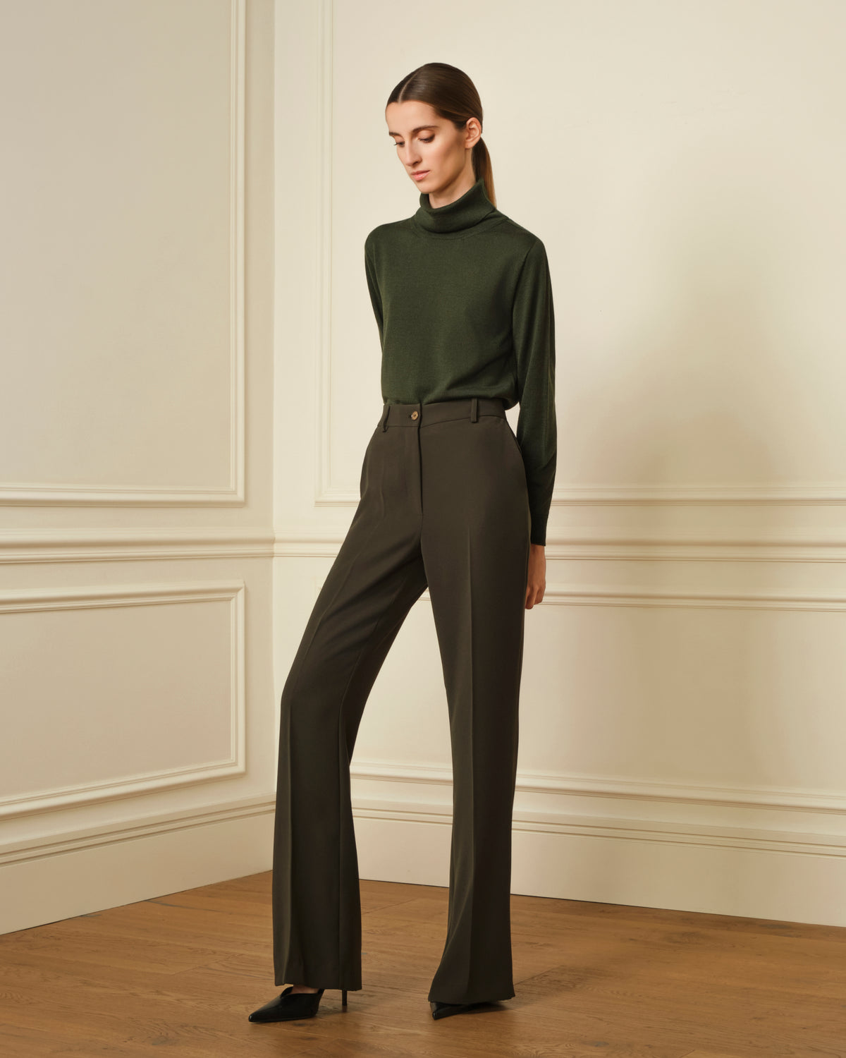 PANTALÓN CREP VERDE