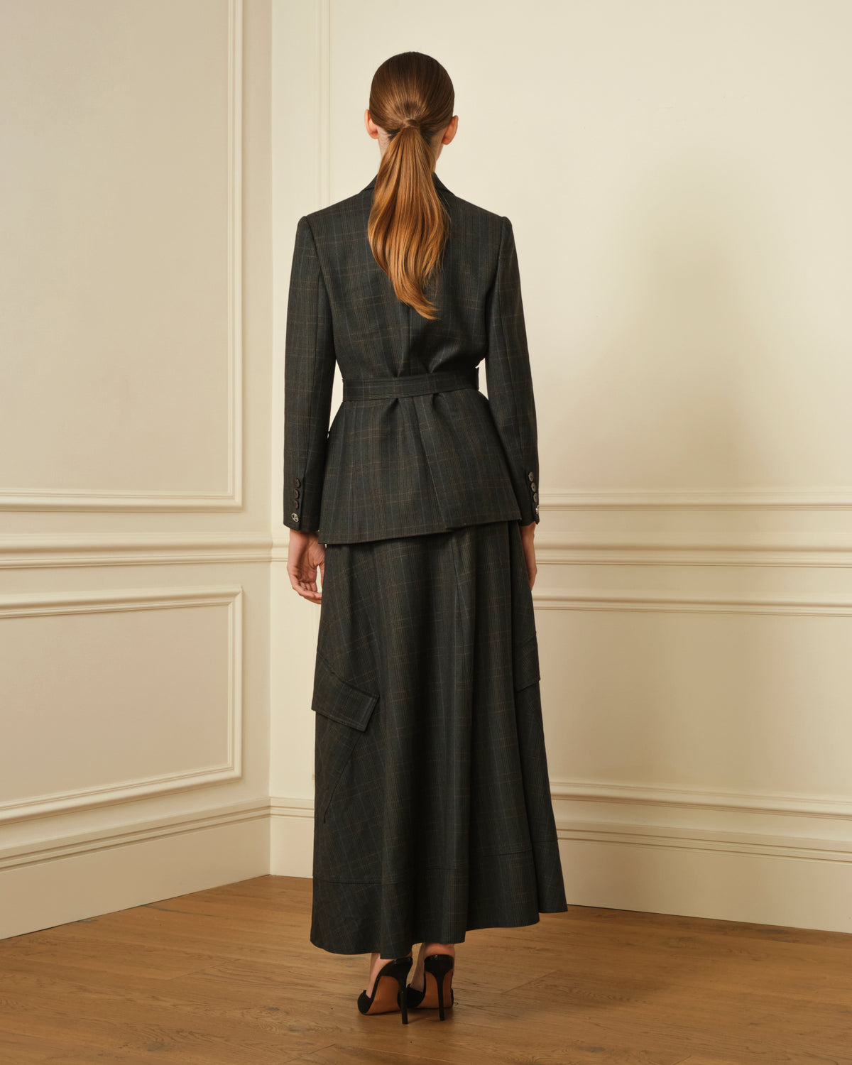 FALDA MIDI CARGO VERDE