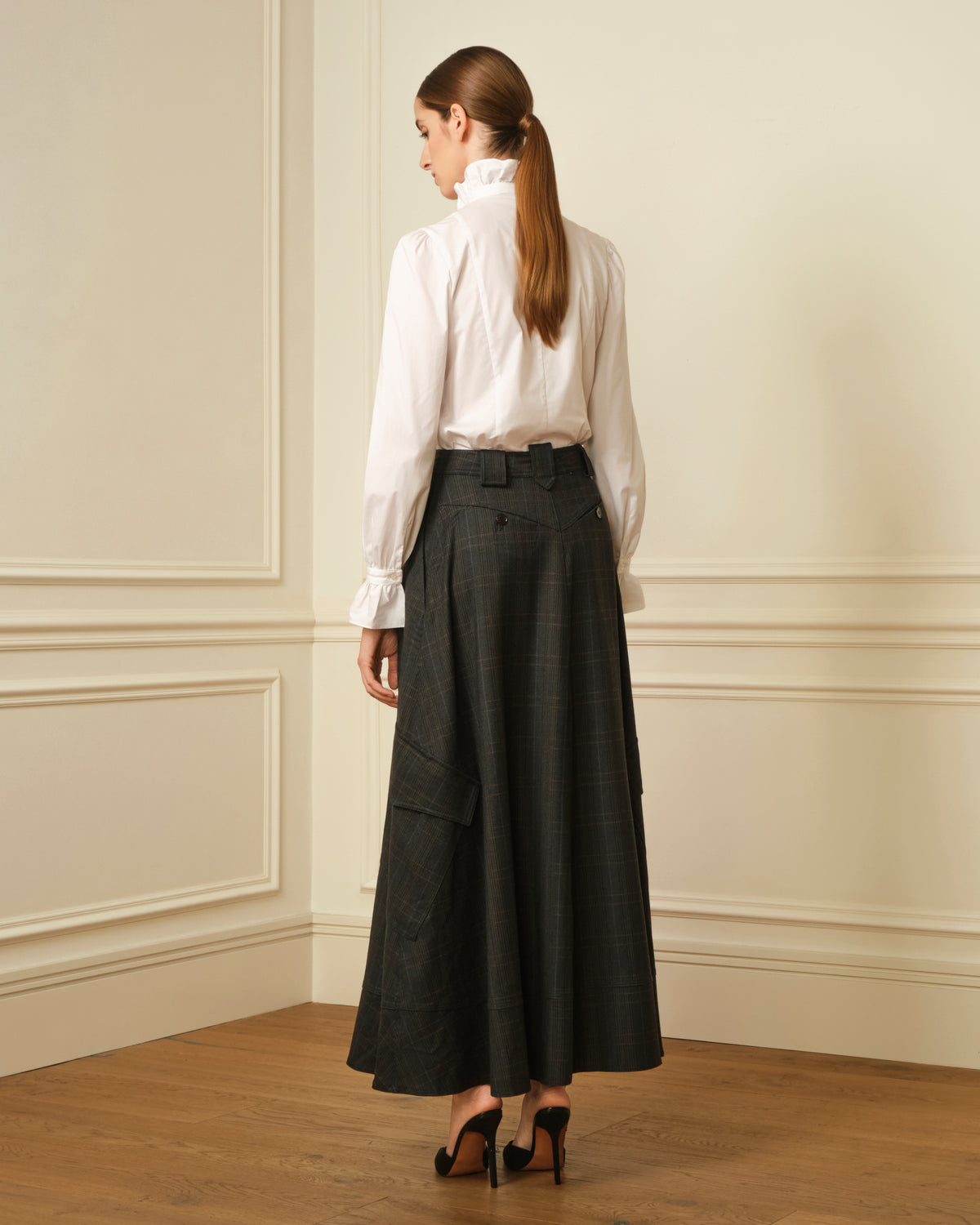 FALDA MIDI CARGO VERDE
