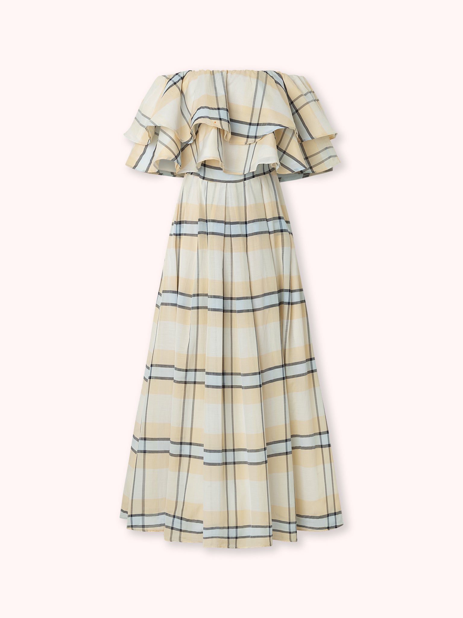 VESTIDO MIDI ESTAMPADO CON VOLANTE