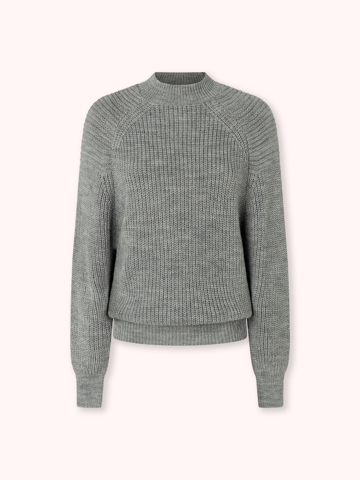 SUÉTER CUELLO CAJA CALADO GRIS