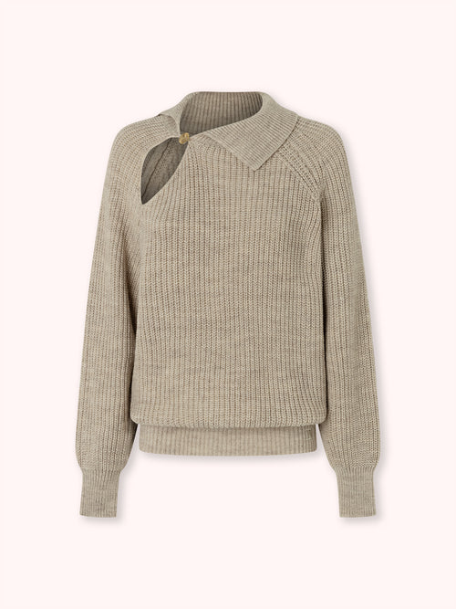 SUÉTER CUELLO POLO BOTÓN ARENA