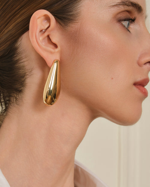 PENDIENTES OVALADOS METÁLICOS DORADO