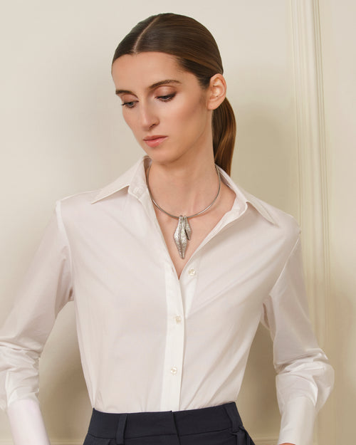 LEMON LEAF COLLAR PLATEADO