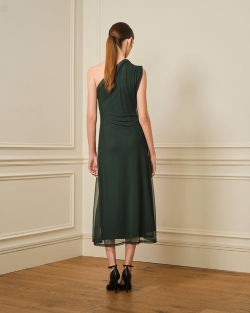 VESTIDO DE TUL ASIMÉTRICO VERDE