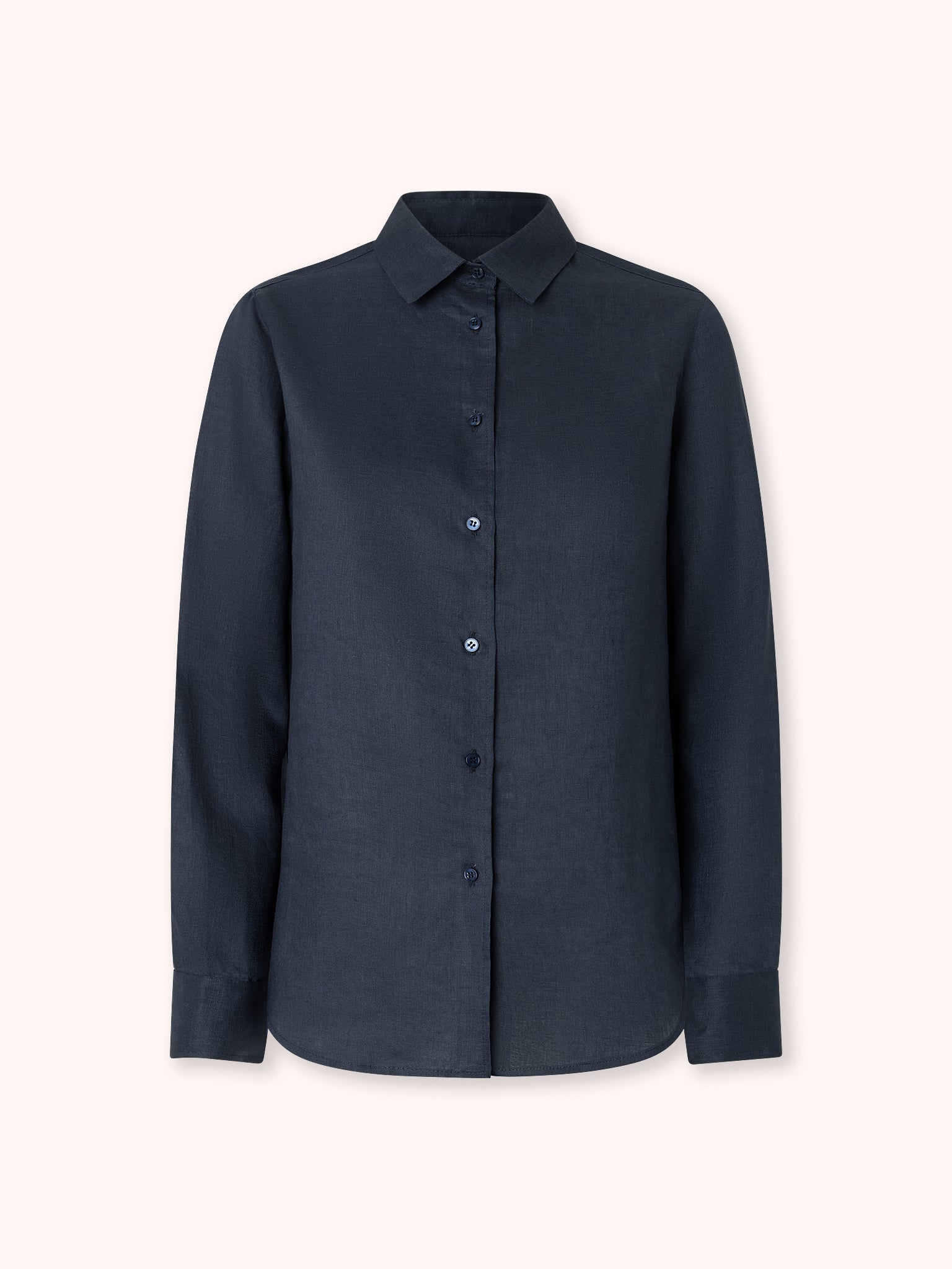 CAMISA MANGA LARGA DE LINO AZUL