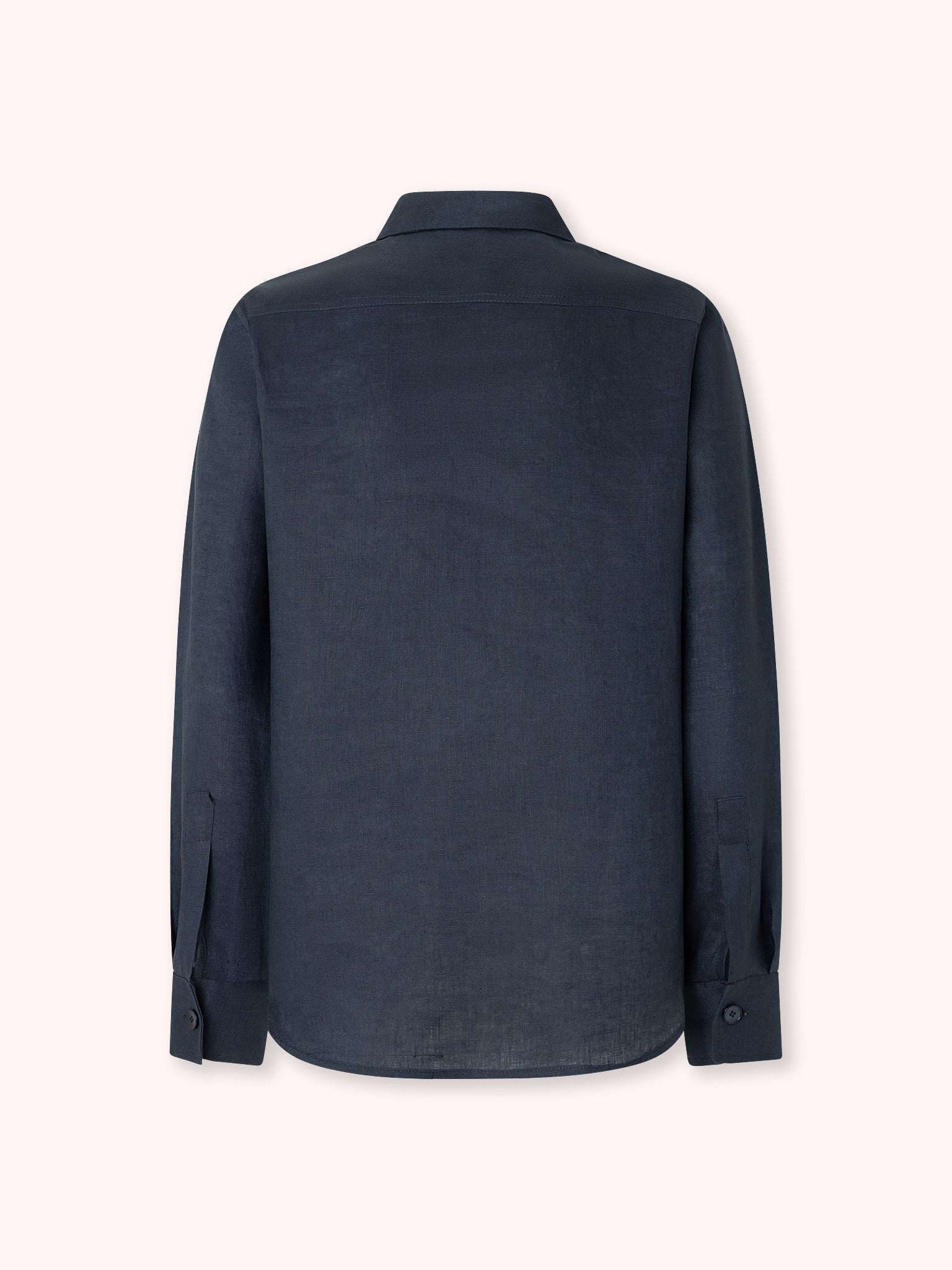 CAMISA MANGA LARGA DE LINO AZUL