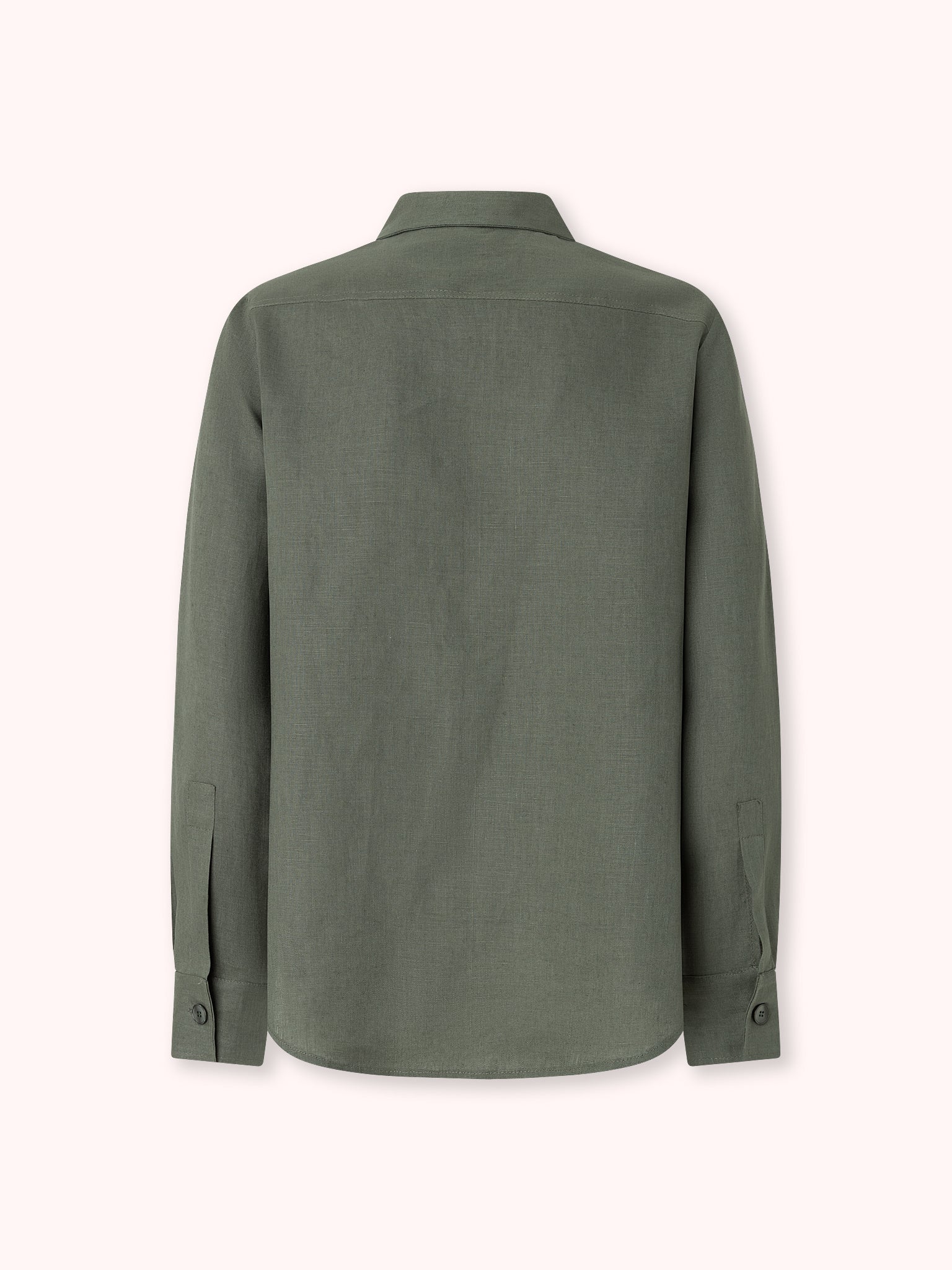 CAMISA MANGA LARGA DE LINO VERDE