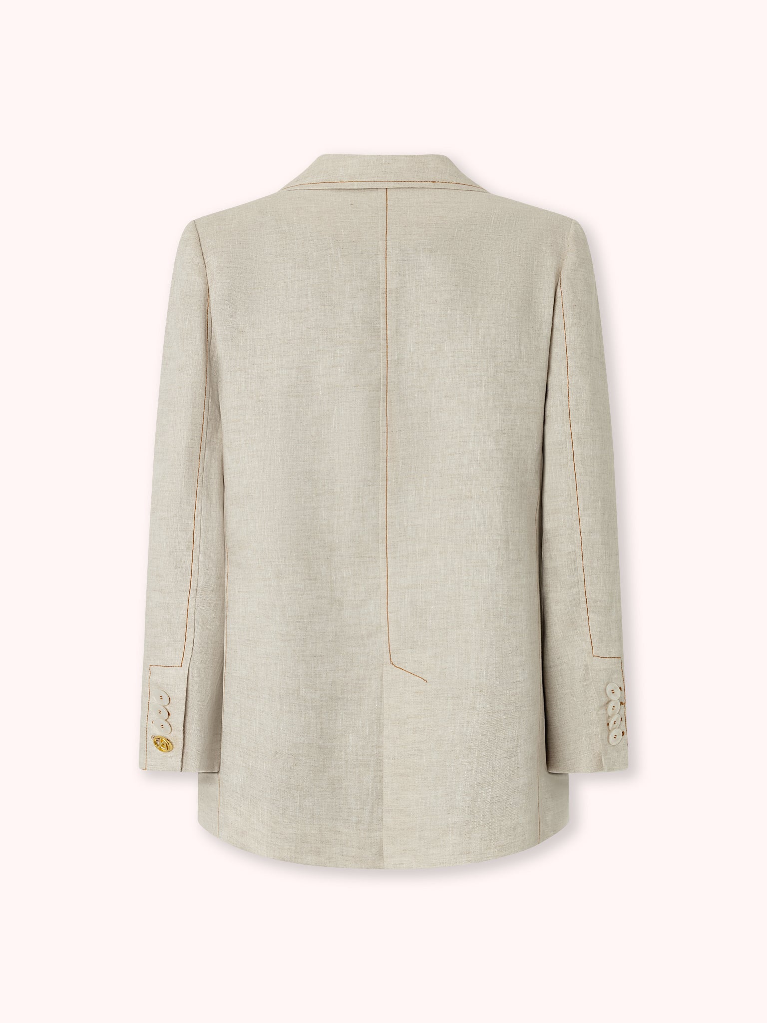 BLAZER CRUZADA CON COSTURAS VISTAS CRUDO