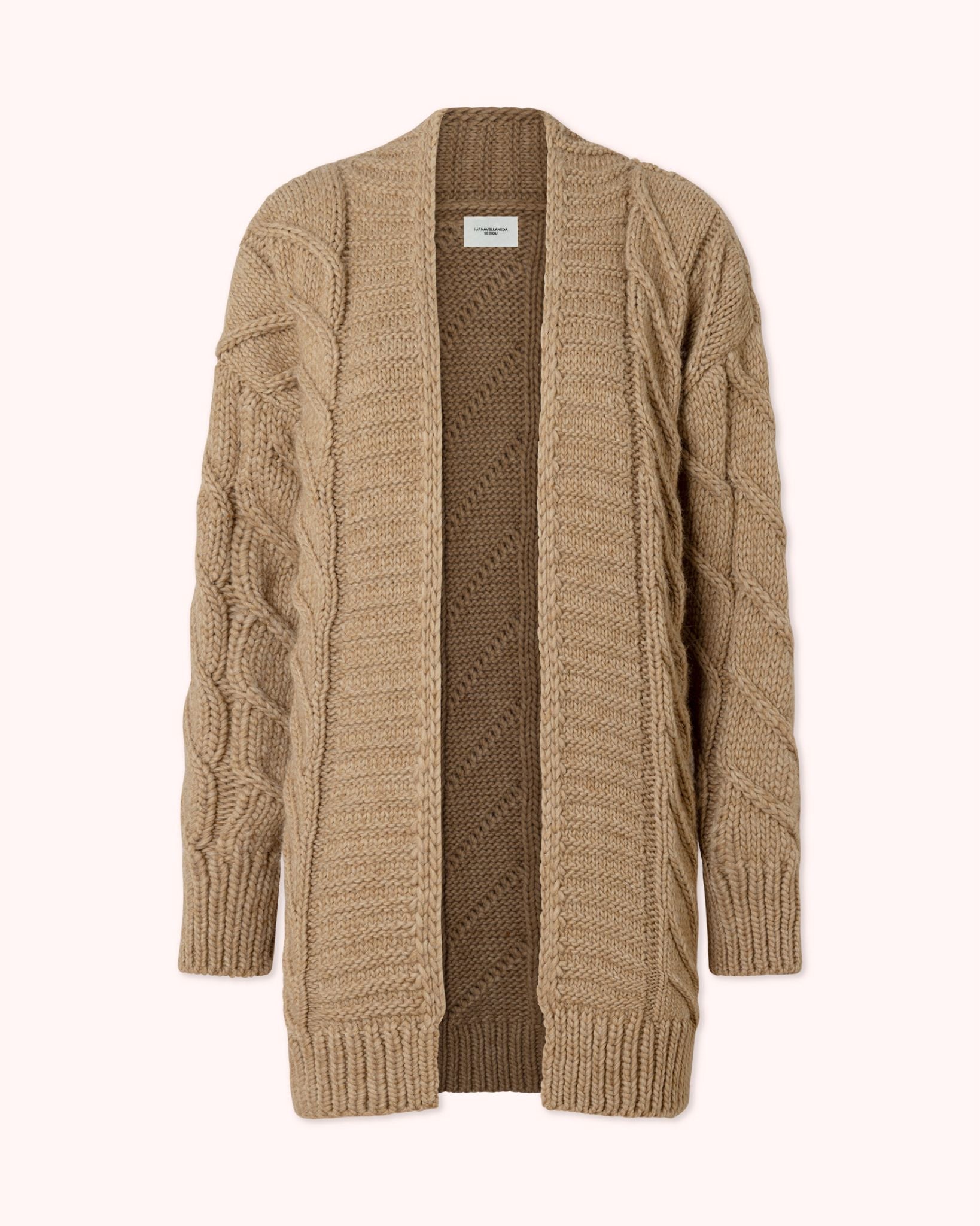 PRE-ORDER CÁRDIGAN LARGO DE PUNTO CAMEL