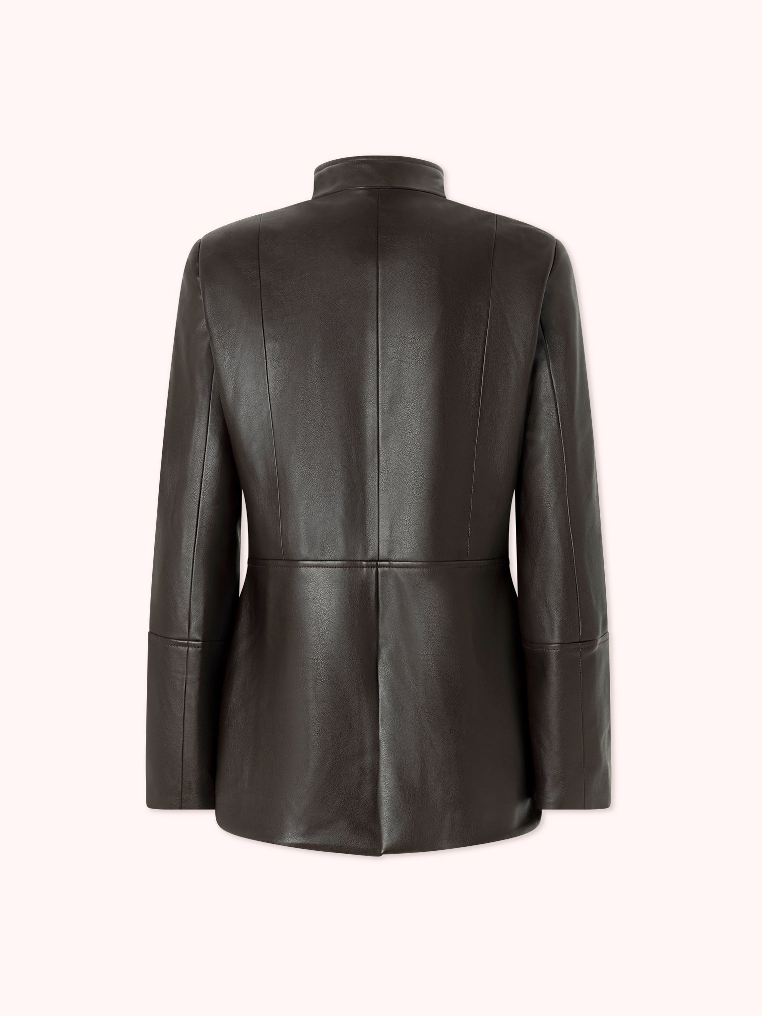 BLAZER CUELLO PERKINS EFECTO PIEL MARRÓN