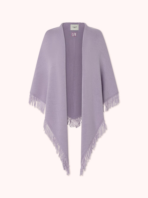 CAPA DE PUNTO CON FLECOS LAVANDA