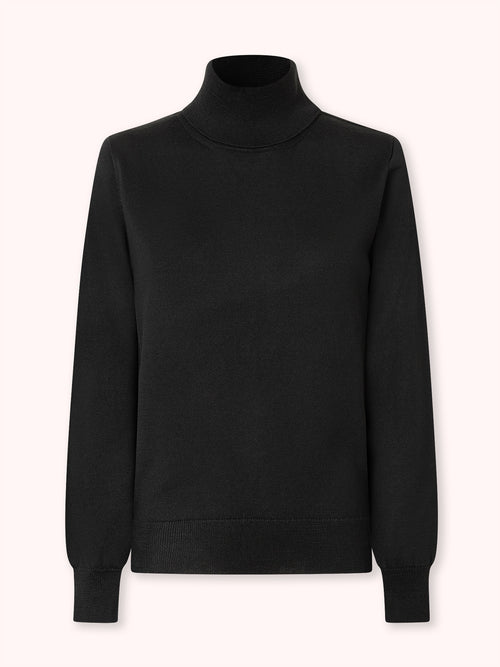 SUÉTER CUELLO CISNE MANGA LARGA NEGRO