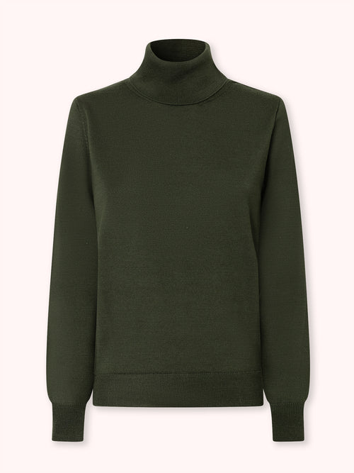 SUÉTER CUELLO CISNE MANGA LARGA VERDE