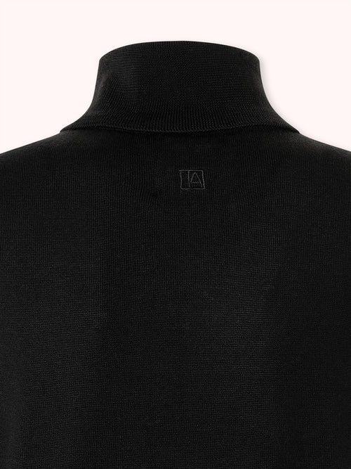 SUÉTER CUELLO CISNE SIN MANGAS NEGRO