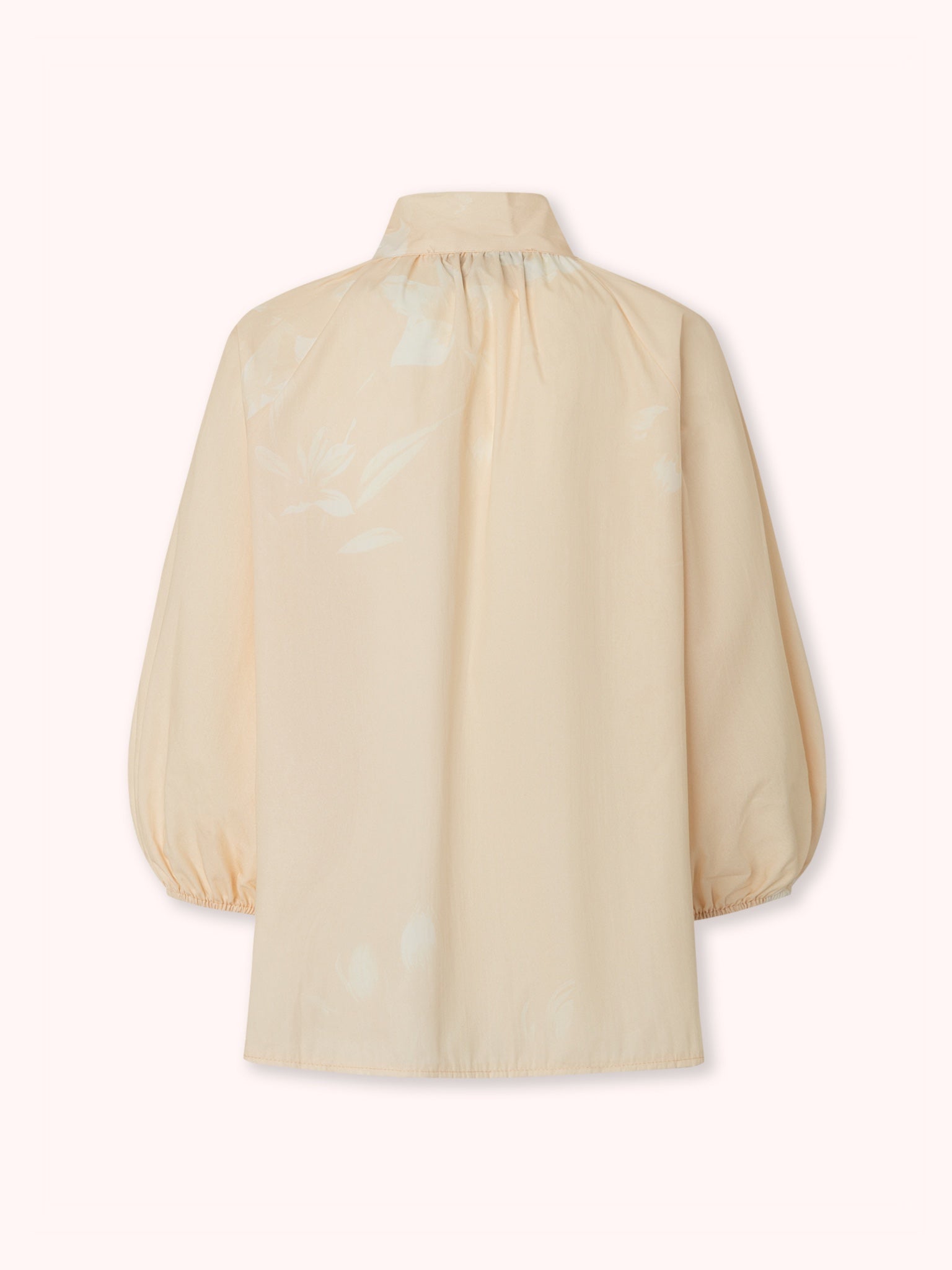 BLUSA MANGA ABULLONADA CON ESTAMPADO FLORAL MANTEQUILLA