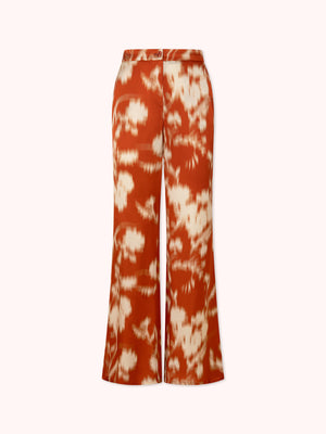 PANTALÓN SATINADO ESTAMPADO ROJO