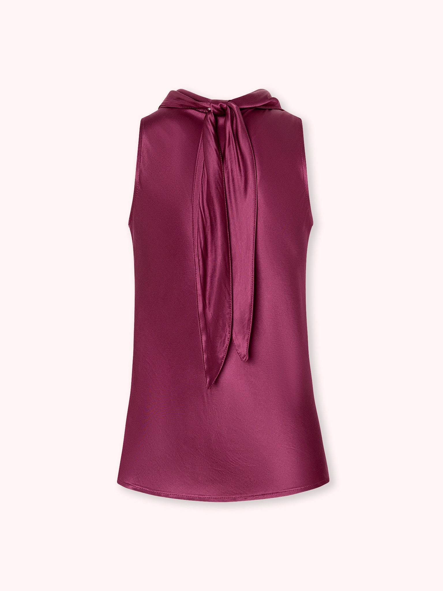 TOP SATINADO CON PAÑUELO MORADO