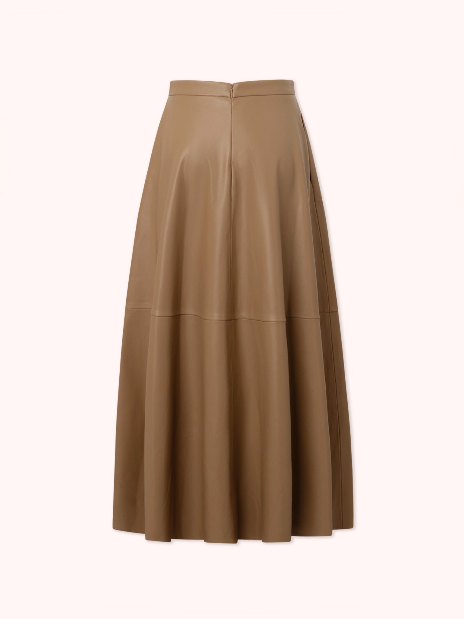 PRE-ORDER FALDA MIDI EFECTO PIEL CAMEL
