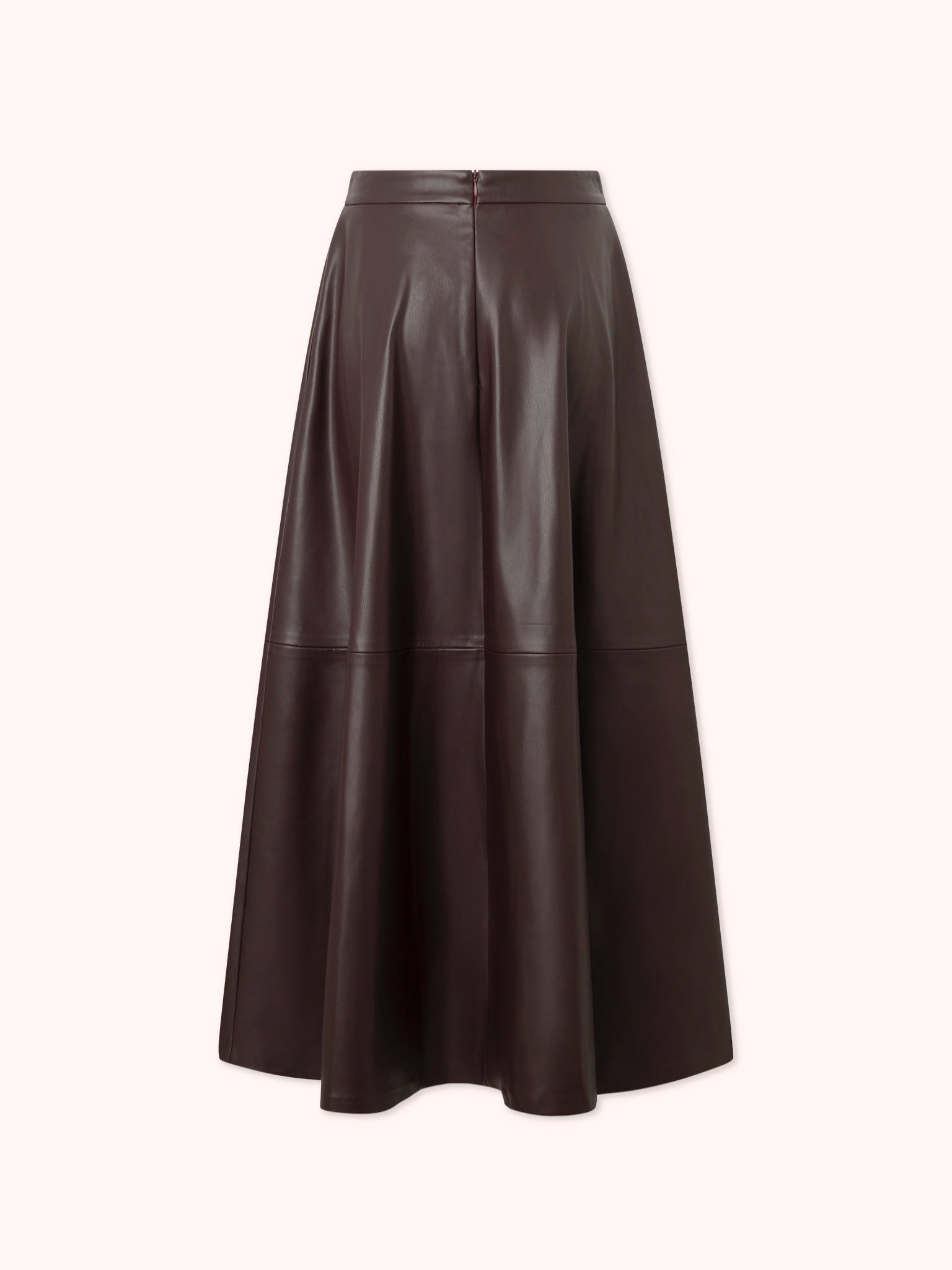 PRE-ORDER FALDA MIDI EFECTO PIEL GRANATE