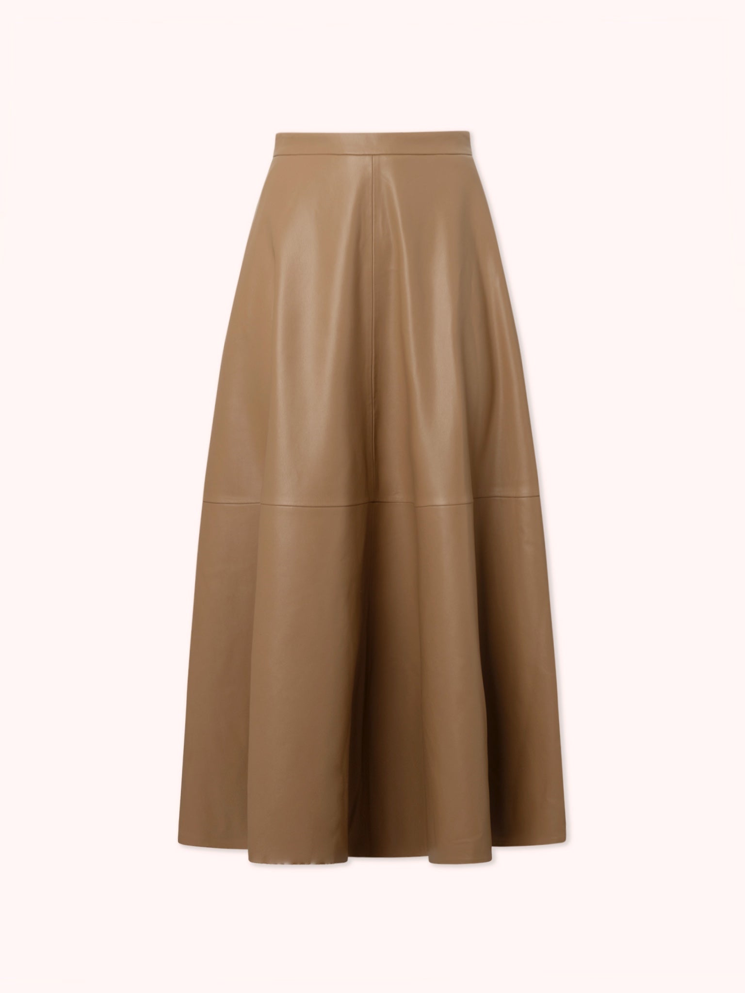 PRE-ORDER FALDA MIDI EFECTO PIEL CAMEL