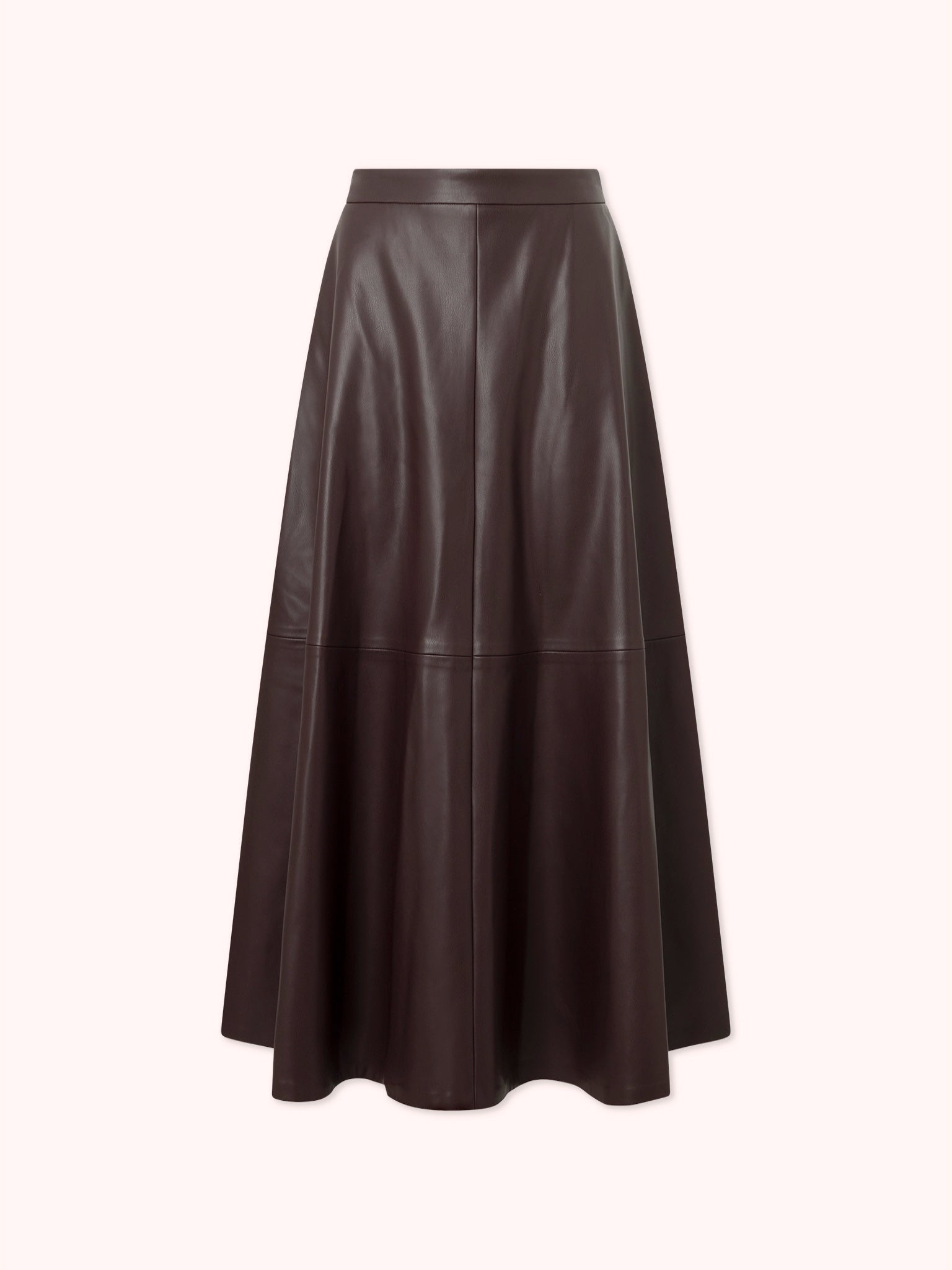 PRE-ORDER FALDA MIDI EFECTO PIEL GRANATE