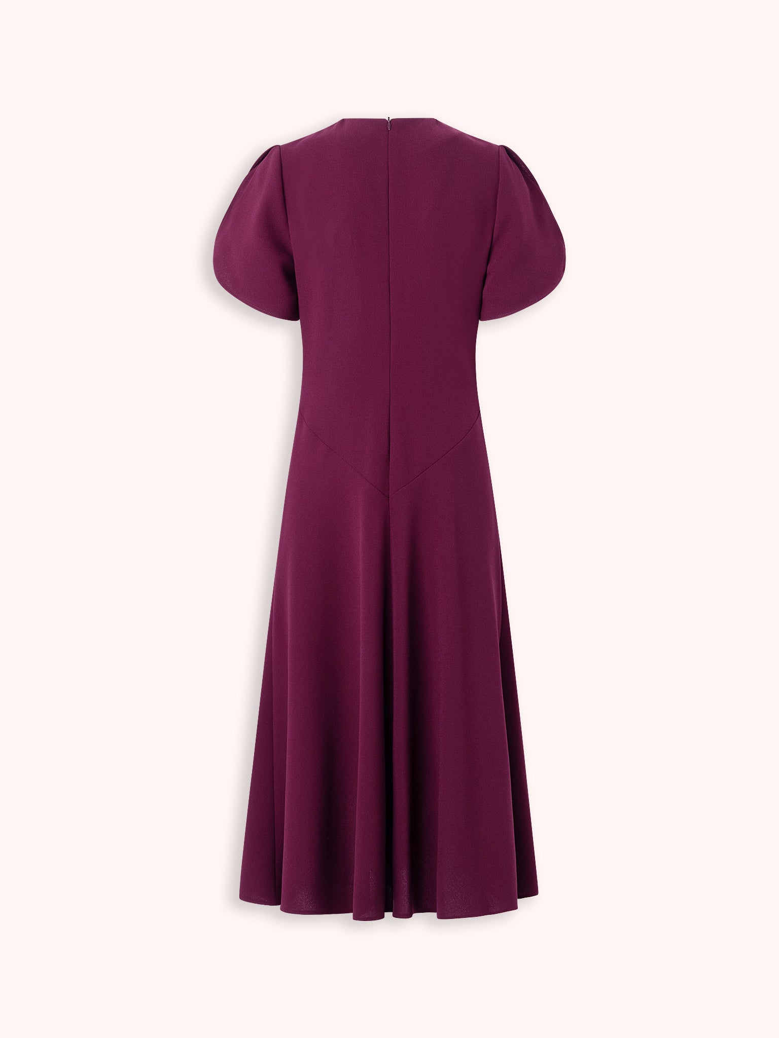 VESTIDO DRAPEADO MIDI GRANATE