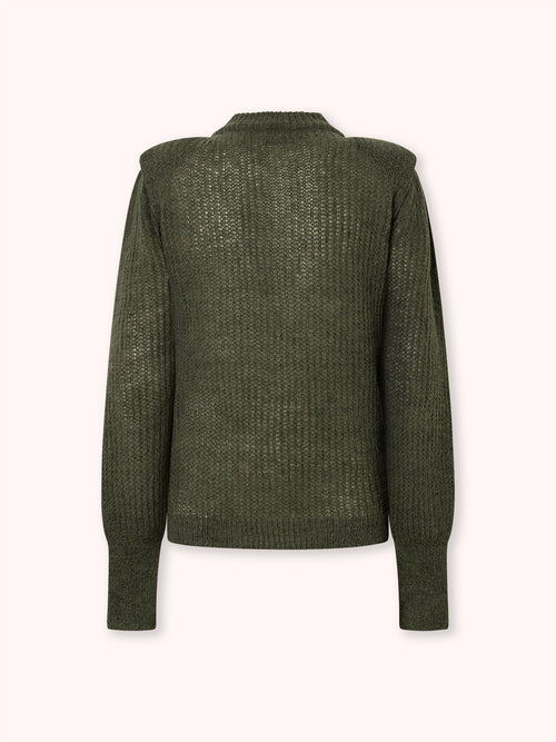 SUÉTER DE PUNTO CON CUELLO REDONDO VERDE