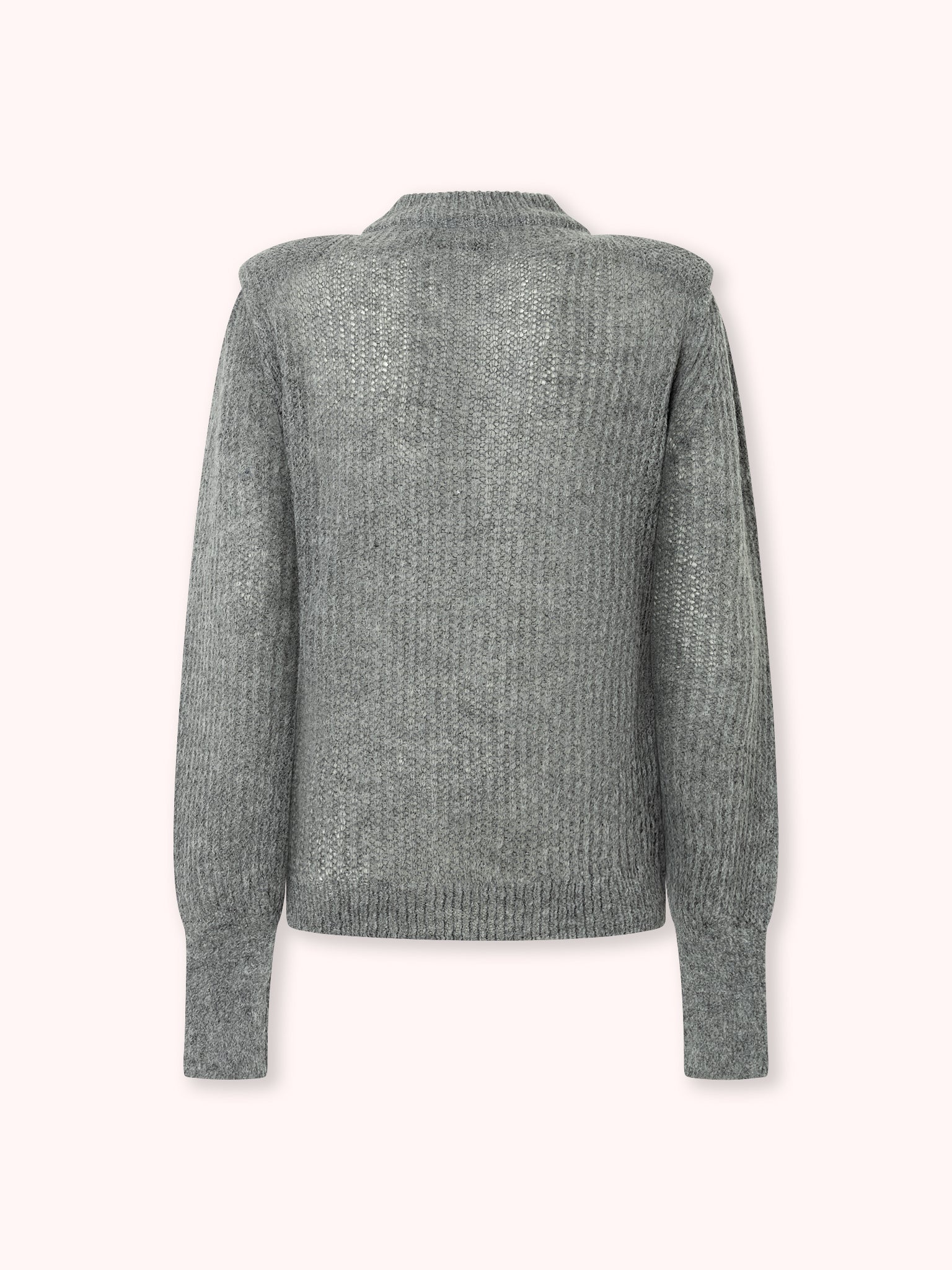 SUÉTER DE PUNTO CON CUELLO REDONDO GRIS