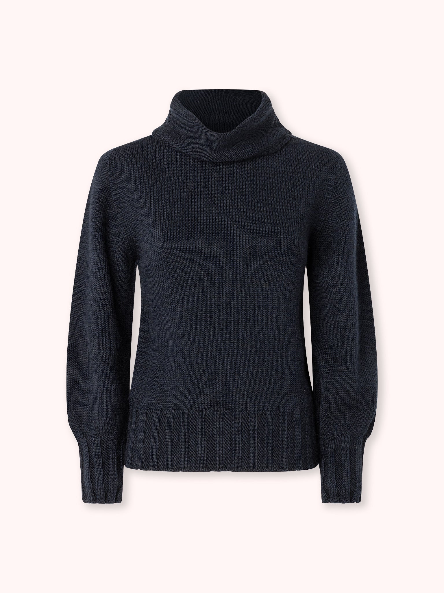 SUÉTER DE PUNTO CON CUELLO ALTO MARINO