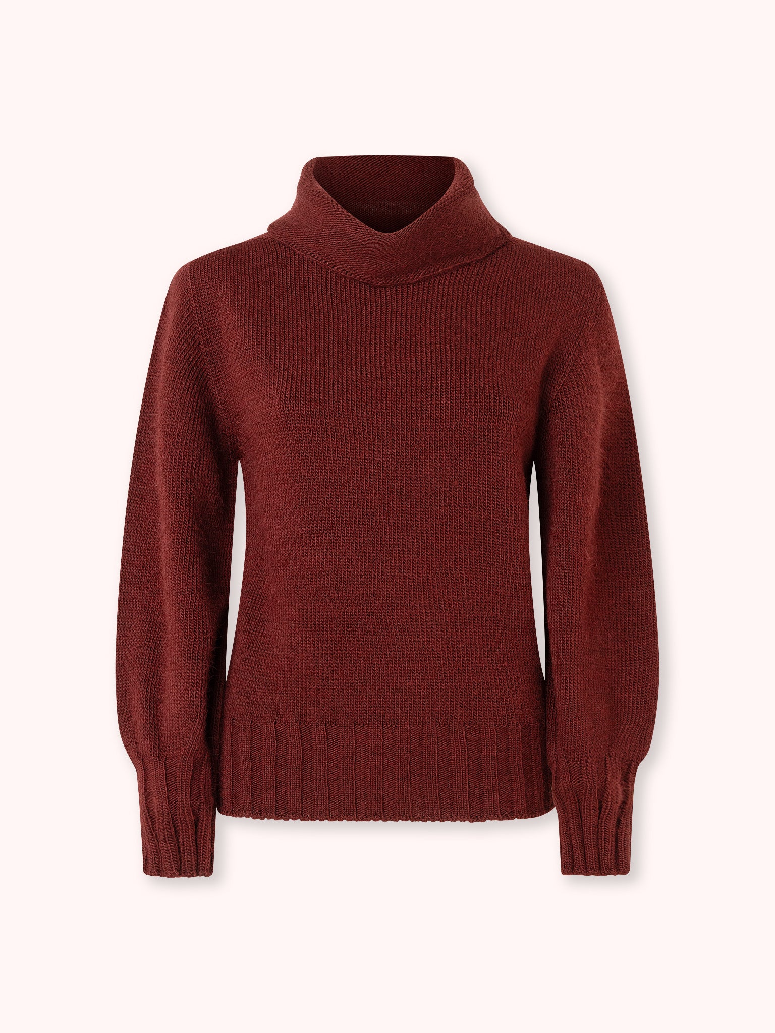SUÉTER DE PUNTO CON CUELLO ALTO GRANATE