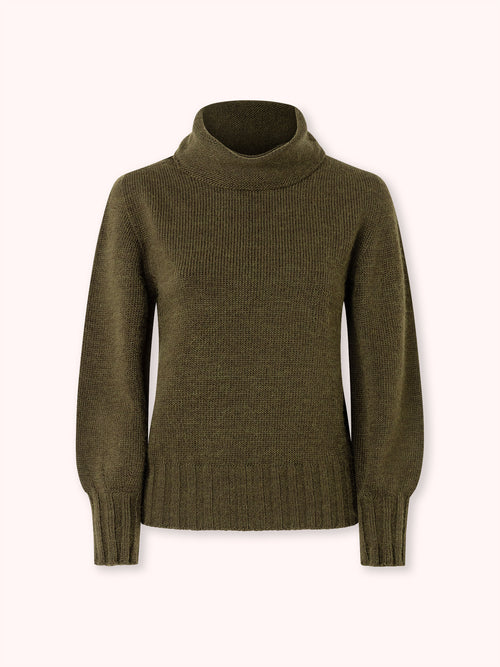 SUÉTER DE PUNTO CON CUELLO ALTO VERDE