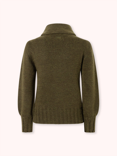 SUÉTER DE PUNTO CON CUELLO ALTO VERDE