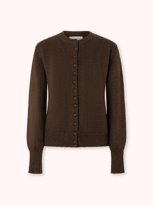 CÁRDIGAN DE BOTONES FORRADOS MARRÓN