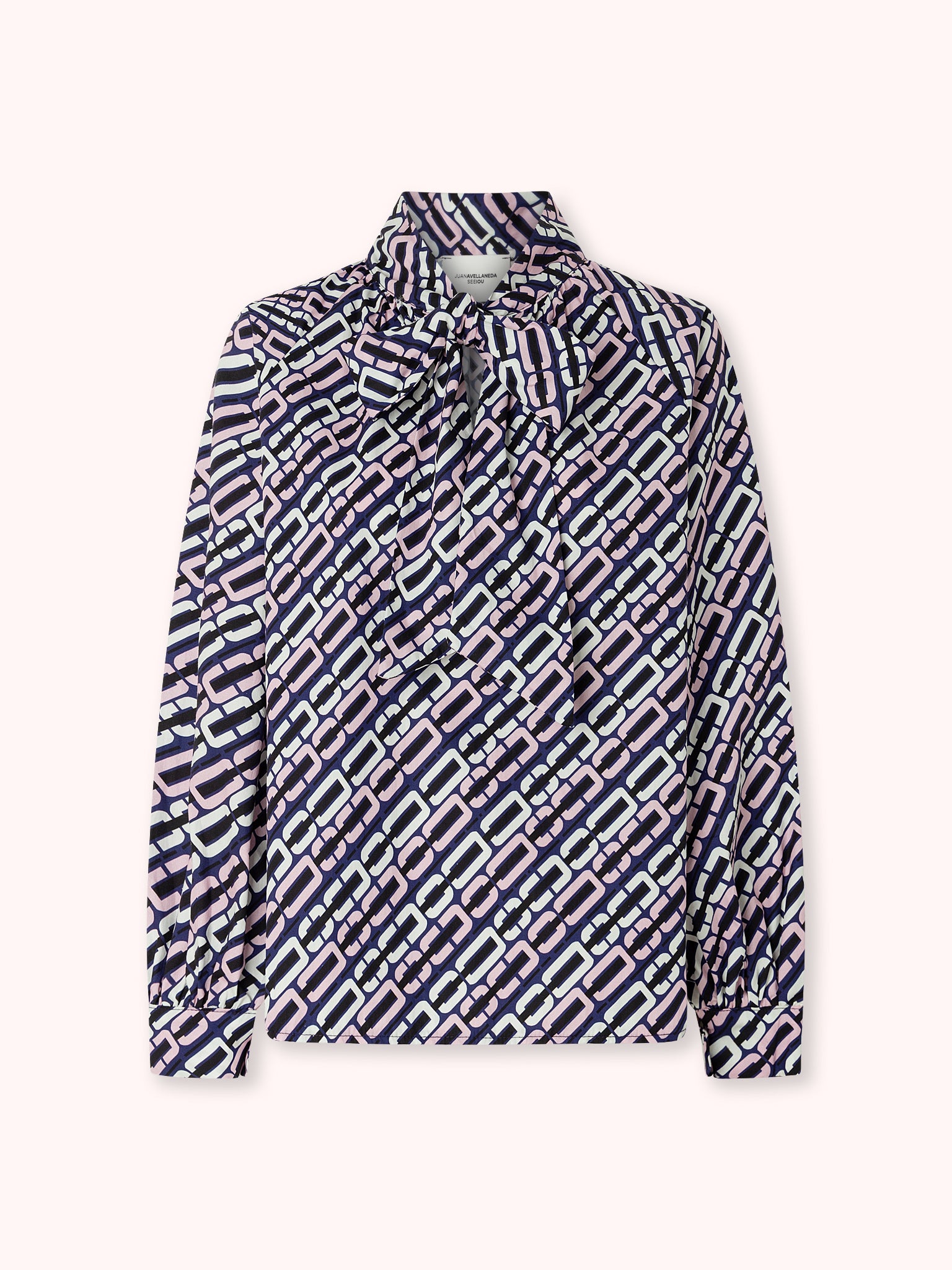 BLUSA MANGA ABULLONADA CON ESTAMPADO