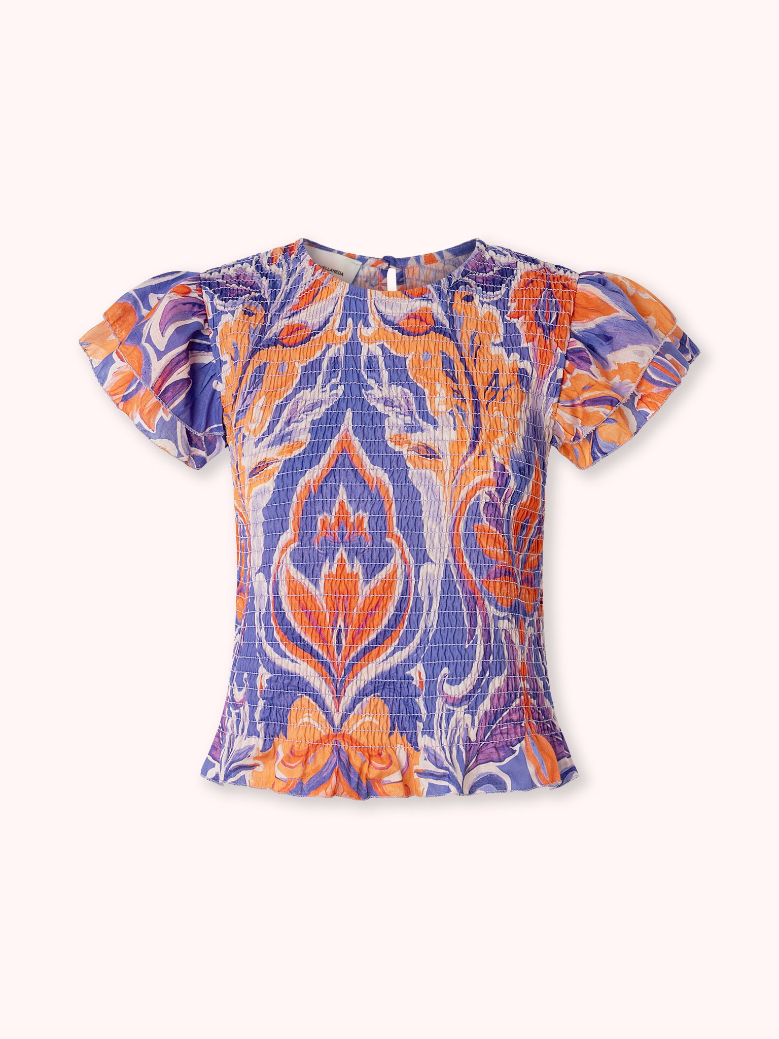 TOP NIDO DE ABEJA ESTAMPADO SALMÓN