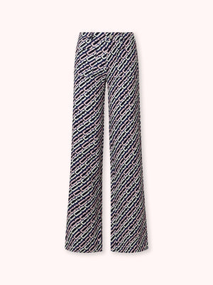 PANTALÓN FLARE CON BOLSILLOS ESTAMPADO