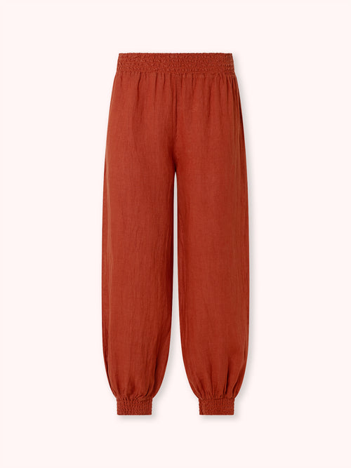 PANTALÓN BOMBACHO CINTURA ELÁSTICA TERRACOTA