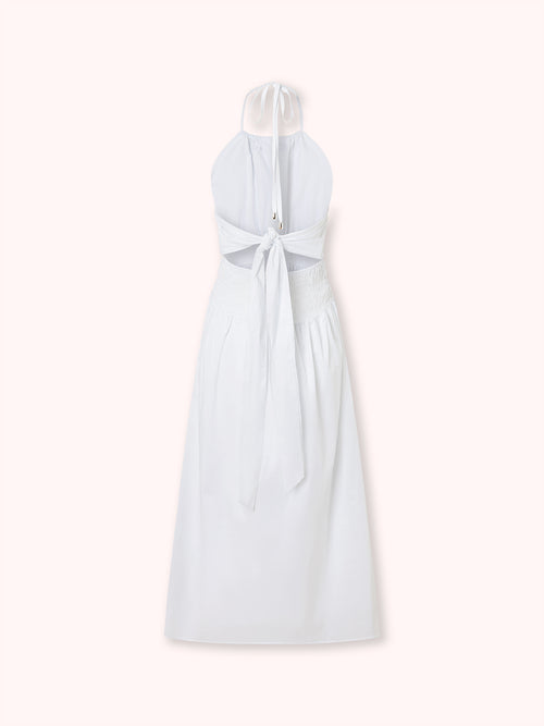 VESTIDO MIDI HALTER BLANCO