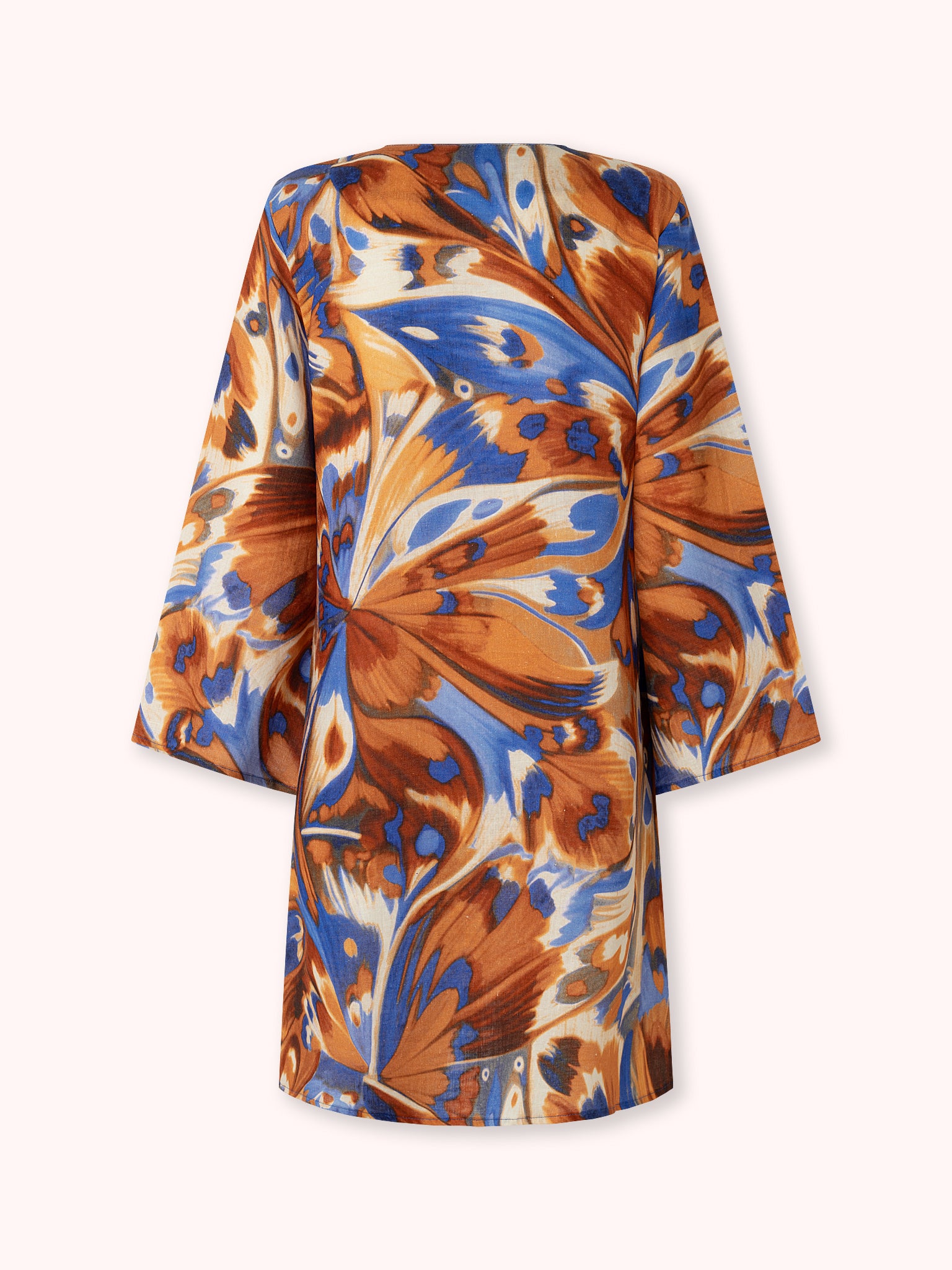KAFTÁN CORTO ESTAMPADO AZUL