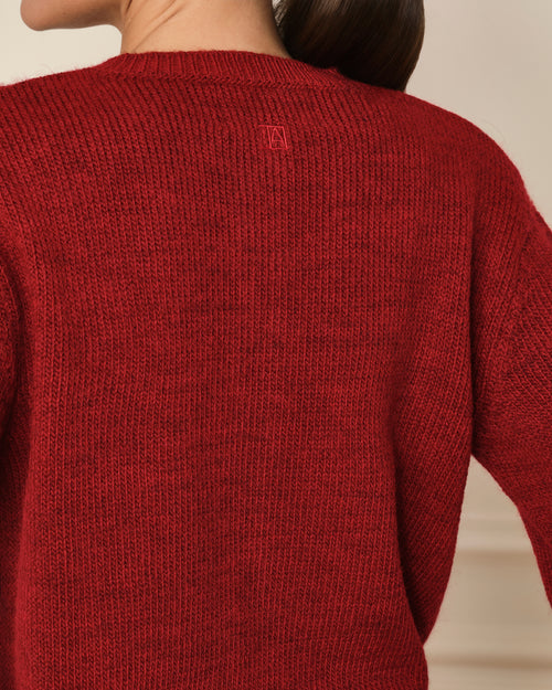 CÁRDIGAN DE BOTONES FORRADOS ROJO