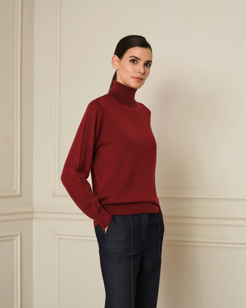 JERSEY CUELLO ALTO GRANATE