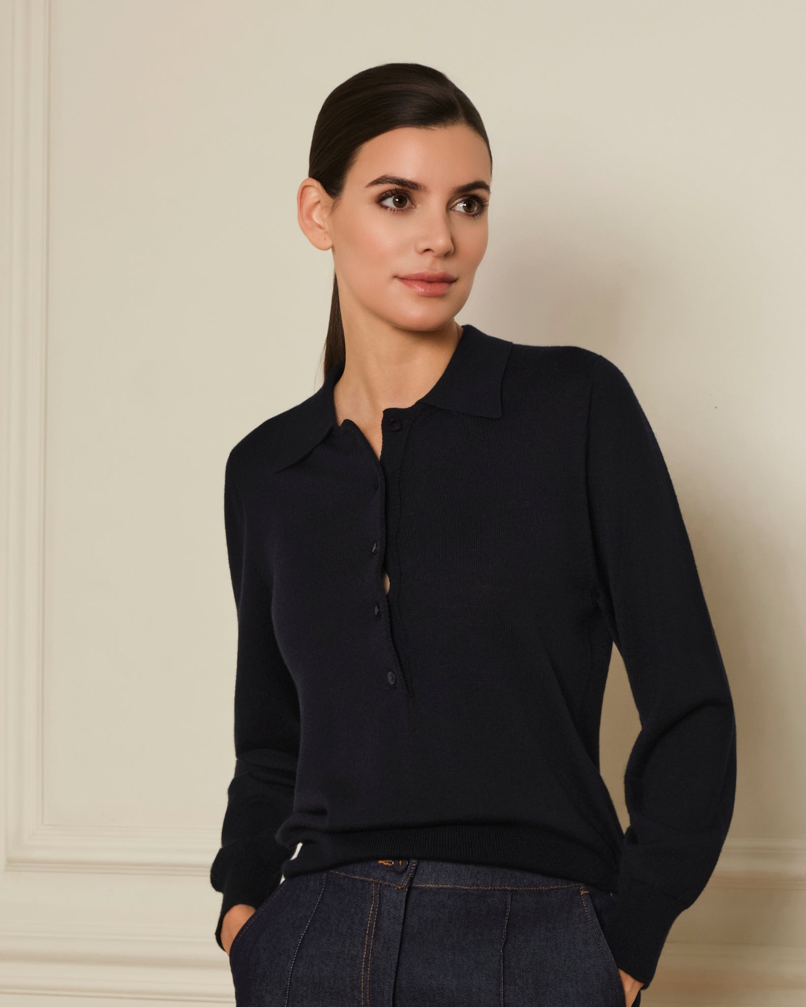 JERSEY CUELLO POLO AZUL MARINO