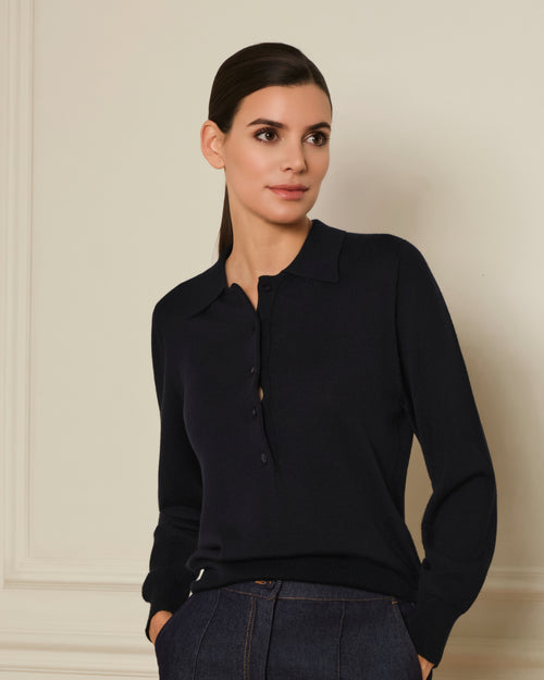 JERSEY CUELLO POLO AZUL MARINO