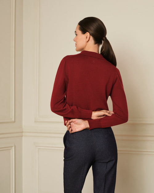 JERSEY CUELLO POLO GRANATE