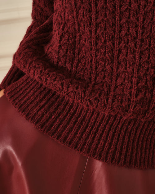 SUÉTER DE PUNTO CON CUELLO POLO GRANATE