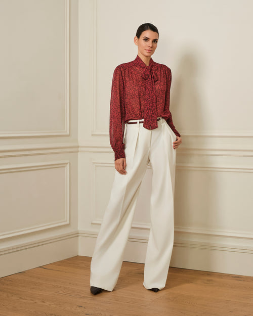 CAMISA LAZADA CON ESTAMPADO ROJO