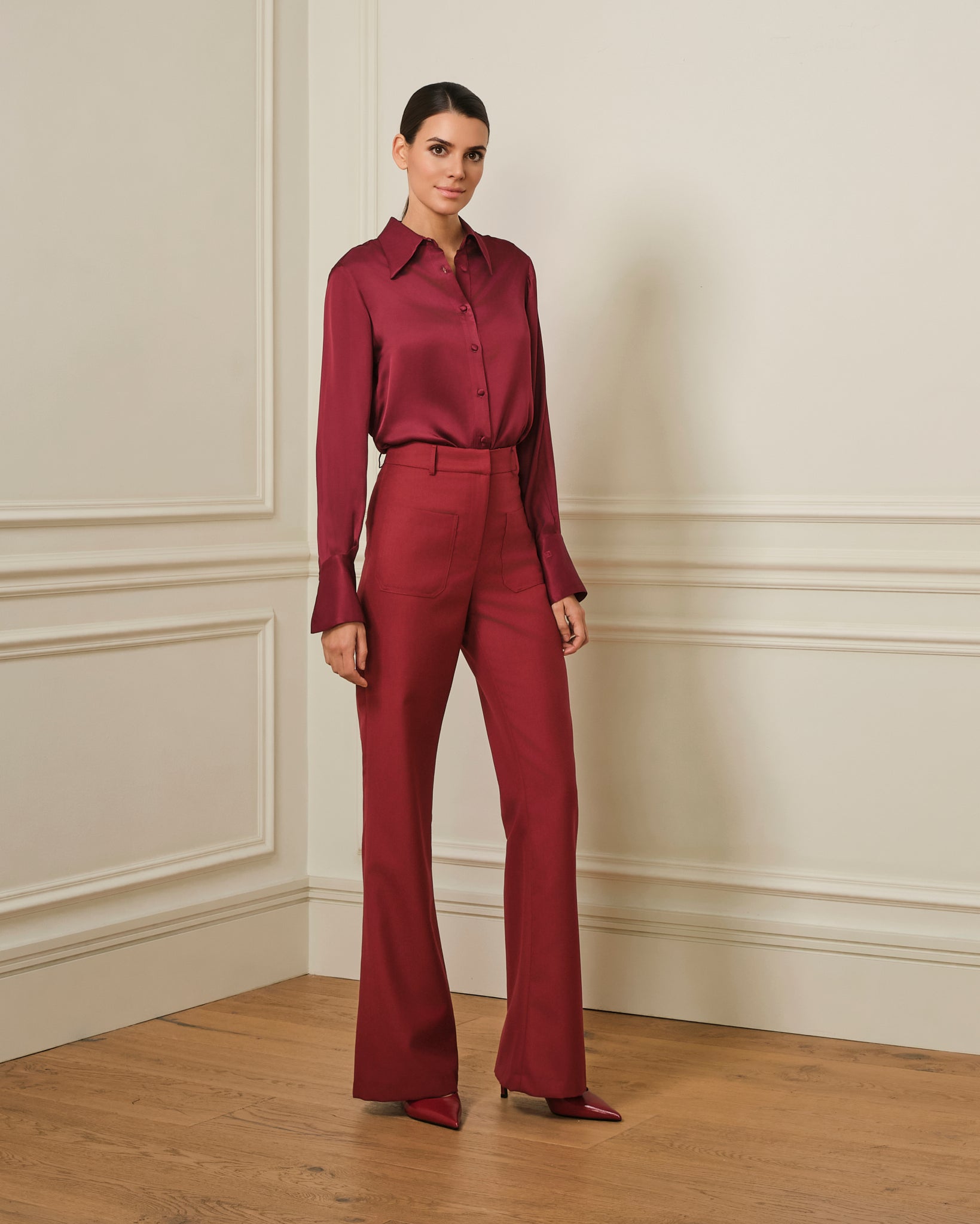 PANTALÓN FLARE GRANATE